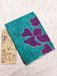 FLORAL BATIK HAND BLOCK STYLE PRINT MULMUL COTTON TEAL GREEN SAREE