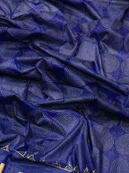 PARV SOFT PURE COTTON BAGRU BANDHANI HAND BLOCK PRINT NEVY BLUE SAREE