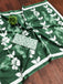PETAL PARADISE FLORAL HAND PRINT MULMUL COTTON BOTTEL GREEN SAREE