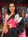 PINK SUNFLOWER SOFT MULMUL COTTON HAND BLOCK PRINT COTTON BLACK PINK SAREE