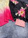 PINK SUNFLOWER SOFT MULMUL COTTON HAND BLOCK PRINT COTTON BLACK PINK SAREE