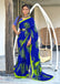 PRANAVI PURE MULMUL MORDAN HAND BLOCK PRINTD BLUE SAREE