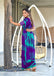 PRANAVI PURE MULMUL MORDAN HAND BLOCK PRINTD PURPLE SAREE