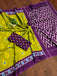 PREKSHA PURE MULMUL IKKAT HAND BLOCK PRINTD GREEN SAREE