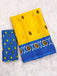 PREKSHA PURE MULMUL IKKAT HAND BLOCK PRINTD YELLOW SAREE