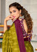 PREMWATHI PURE MULMUL COTTON IKKAT POCHAMPALLY HAND PRINTED OLIVE GREEN SAREE
