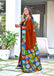 BAGRU BLOCK PRINT  MULMUL COTTON RED SAREE