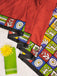 BAGRU BLOCK PRINT  MULMUL COTTON RED SAREE