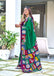 BAGRU BLOCK PRINT  MULMUL COTTON TEAL GREEN SAREE