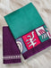 BAGRU BLOCK PRINT  MULMUL COTTON TEAL GREEN SAREE
