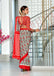 PRIYALAXMI PURE MULMUL COTTON IKKAT PRINTD RED AND GREY SAREE