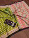 RACHITA PURE MULMUL COTTON BAGRU PRINTD GREEN SAREE