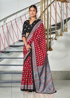 RACHITA PURE MULMUL COTTON BAGRU PRINTD MAROON SAREE
