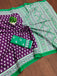 RACHITA PURE MULMUL COTTON BAGRU PRINTD PURPLE SAREE