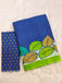 RAMYA PURE MULMUL MADHUBANI HAND BLOCK PRINTD BLUE SAREE