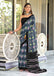 RASHMIKA PURE MULMUL COTTON IKKAT PRINTD GREY SAREE