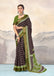 RASHMI PURE MULMUL HAND BLOCK PRINT WITH HEVAY ZARI BODAR BROWN AND GREEN SAREE