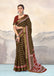 RASHMI PURE MULMUL HAND BLOCK PRINT WITH HEVAY ZARI BODAR BROWN AND RED SAREE
