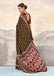 RASHMI PURE MULMUL HAND BLOCK PRINT WITH HEVAY ZARI BODAR BROWN AND RED SAREE