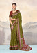 RASHMI PURE MULMUL HAND BLOCK PRINT WITH HEVAY ZARI BODAR GREEN AND RED SAREE