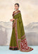 RASHMI PURE MULMUL HAND BLOCK PRINT WITH HEVAY ZARI BODAR GREEN AND RED SAREE