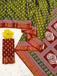 RASHMI PURE MULMUL HAND BLOCK PRINT WITH HEVAY ZARI BODAR GREEN AND RED SAREE