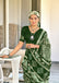 RASMALI BATIK PURE MULMUL COTTON BATIK PRINTD GREEN SAREE