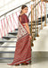 RUTBA PURE MULMUL COTTON BAGRU PRINTED MAROON SAREE