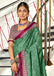 SANMATHI PURE MULMUL COTTON BANDHANI PRINTD BOTTLE GREEN SAREE