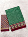 SANMATHI PURE MULMUL COTTON BANDHANI PRINTD BOTTLE GREEN SAREE