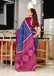 SANSKAR PURE MULMUL COTTON SANSKRIT MANTRAS BLOCK PRINTED ROYAL BLUE SAREE