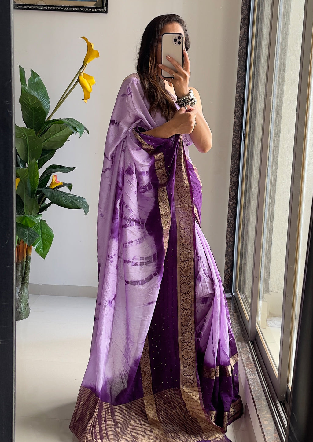 SELFI13 PRIMUM ASSAM SILK NECHRAL SOFT FANCY JACQUARD WITH SIKVANS BORDER DIMANDING WORK PURPLE SAREE