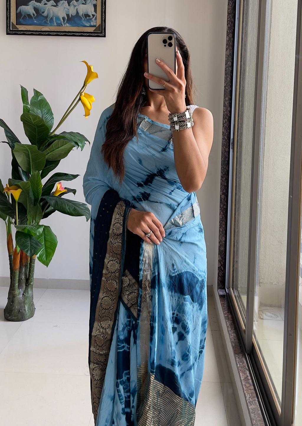 SELFI13 PRIMUM ASSAM SILK NECHRAL SOFT FANCY JACQUARD WITH SIKVANS BORDER DIMANDING WORK LIGHT BLUE SAREE