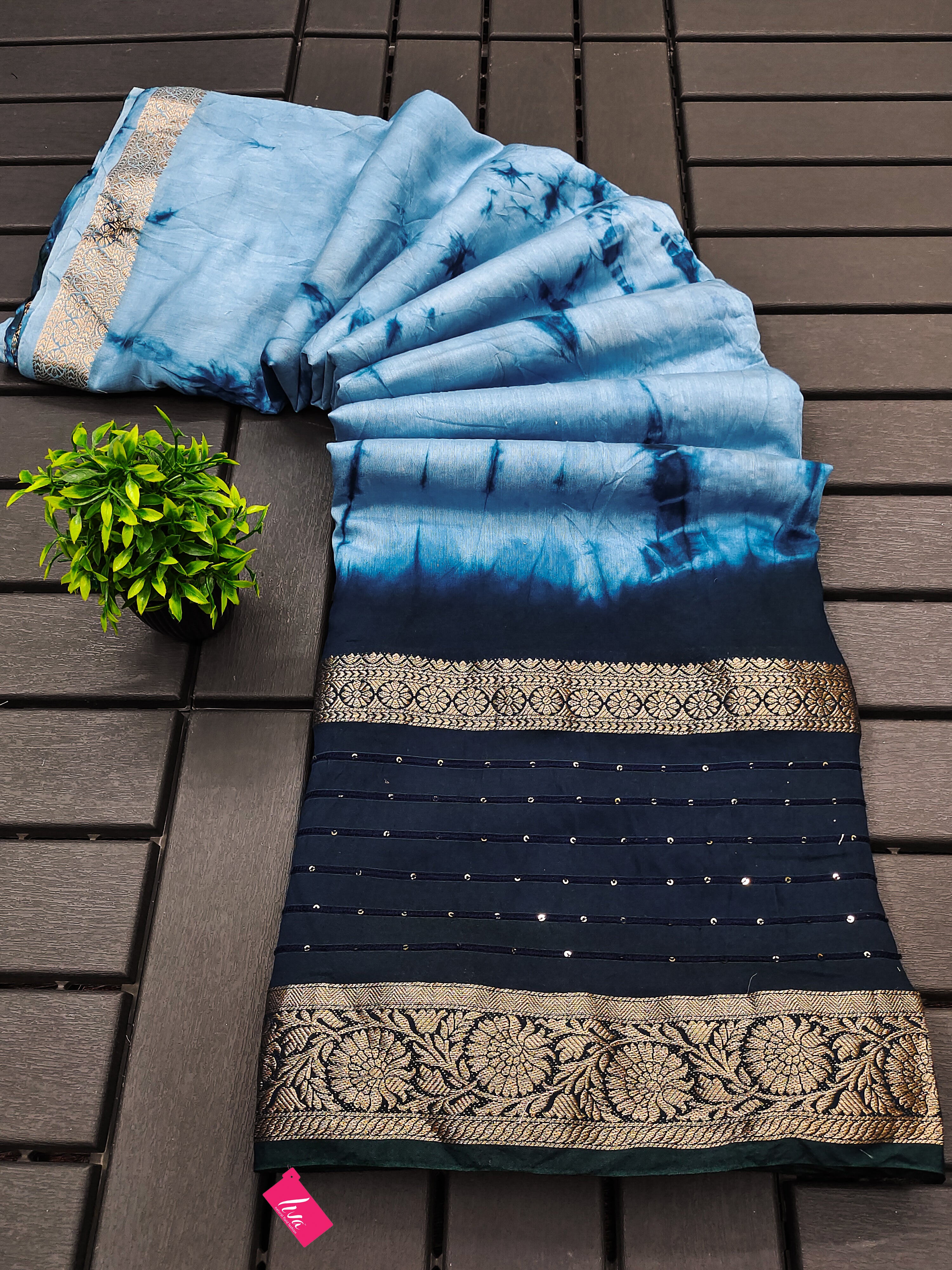 SELFI13 PRIMUM ASSAM SILK NECHRAL SOFT FANCY JACQUARD WITH SIKVANS BORDER DIMANDING WORK LIGHT BLUE SAREE