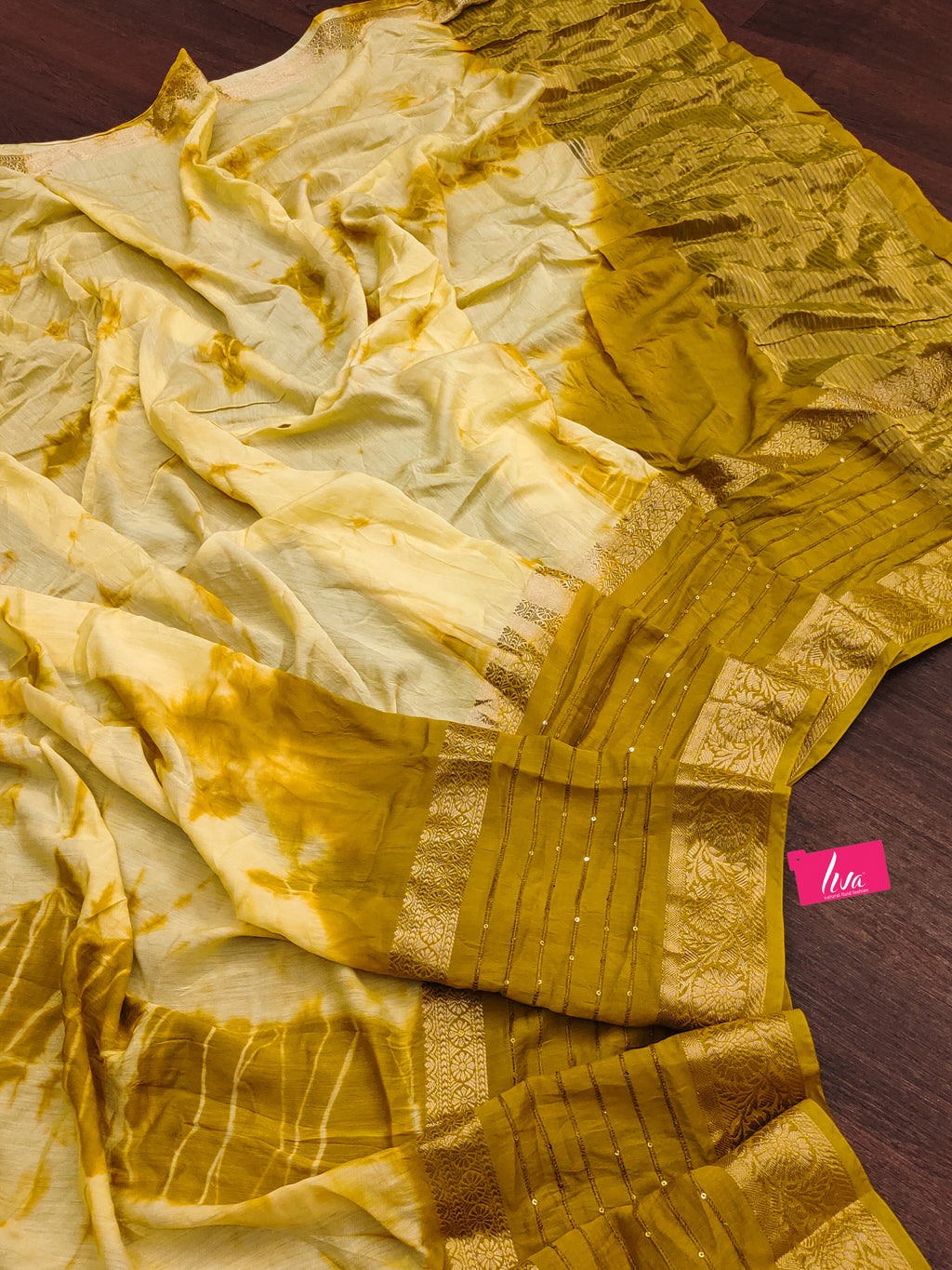 SELFI13 PRIMUM ASSAM SILK NECHRAL SOFT FANCY JACQUARD WITH SIKVANS BORDER DIMANDING WORK MUSTARD SAREE