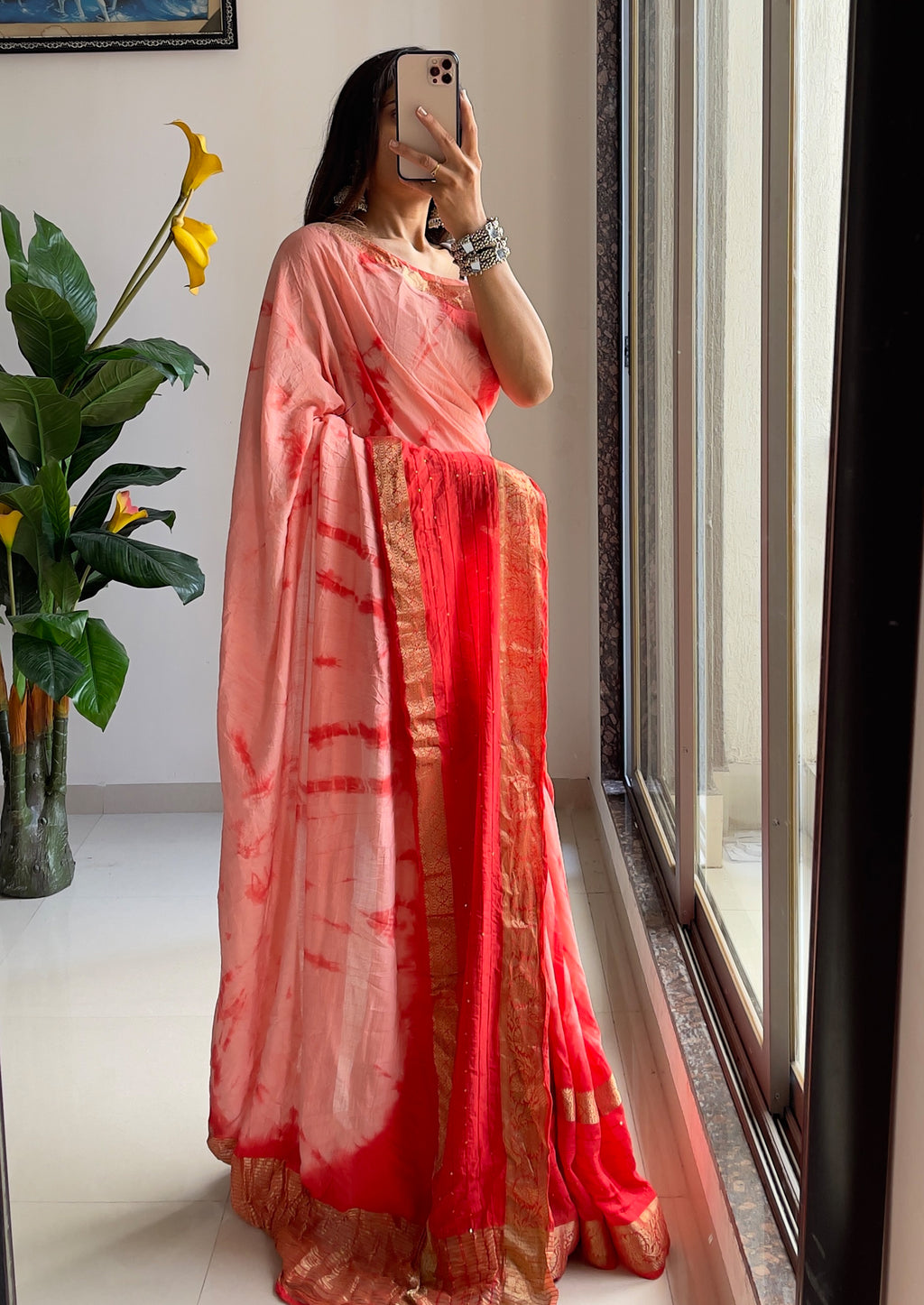 SELFI13 PRIMUM ASSAM SILK NECHRAL SOFT FANCY JACQUARD WITH SIKVANS BORDER DIMANDING WORK RED SAREE