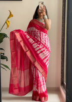 SELFI15 PRIMUM ASSAM SILK NECHRAL SOFT MATIRYAL MEGENTA SAREE