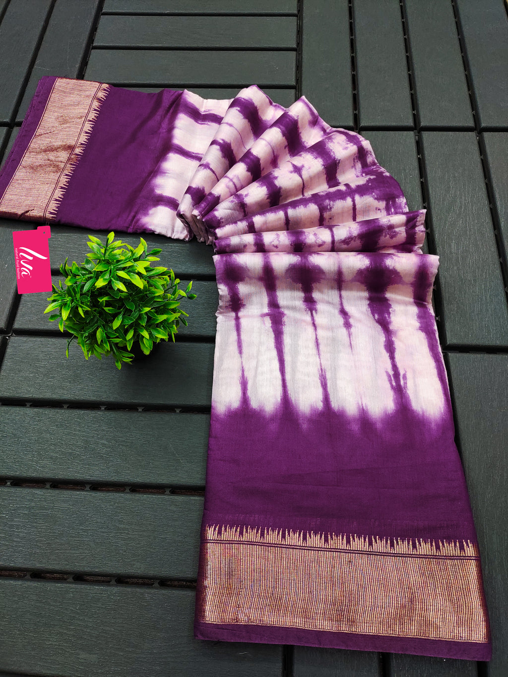 SELFI15 PRIMUM ASSAM SILK NECHRAL SOFT MATIRYAL PURPLE SAREE