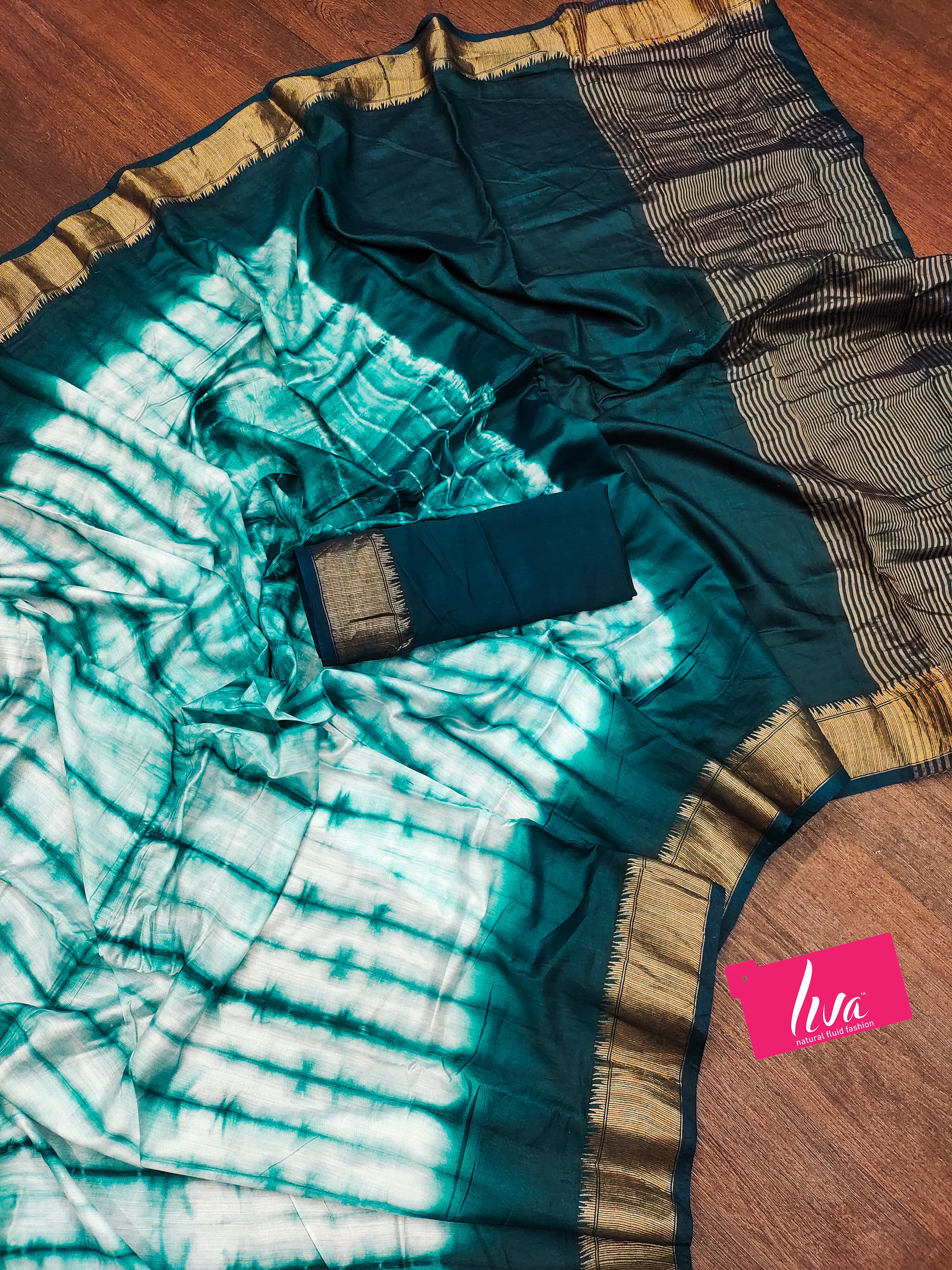 SELFI15 PRIMUM ASSAM SILK NECHRAL SOFT MATIRYAL TEAL SAREE