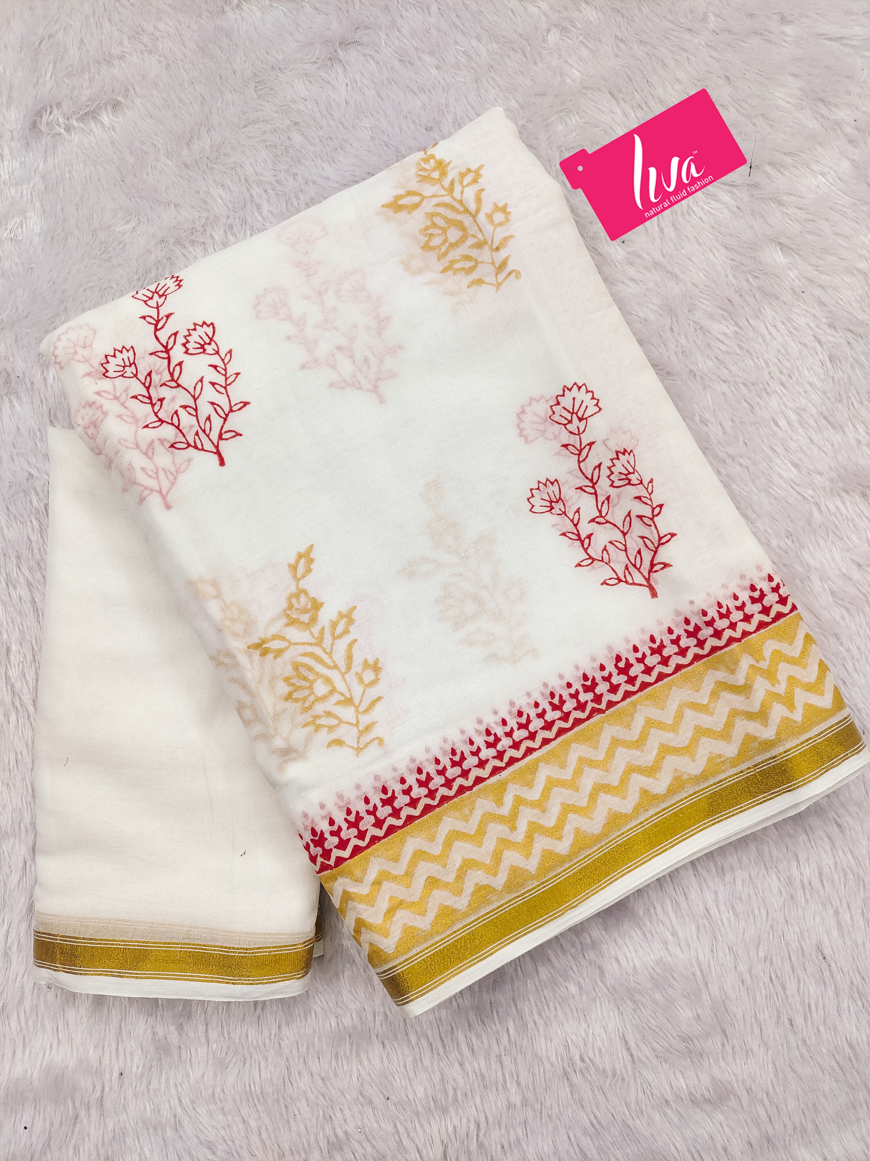 SELFI24 SOFT MASLIN COTTON WITH HEVY ZARI BODAR WHITE SAREE