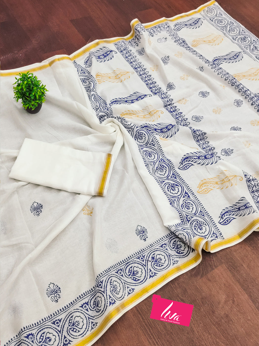 SELFI26 SOFT MASLIN COTTON WITH HEVY ZARI BODAR WHITE SAREE
