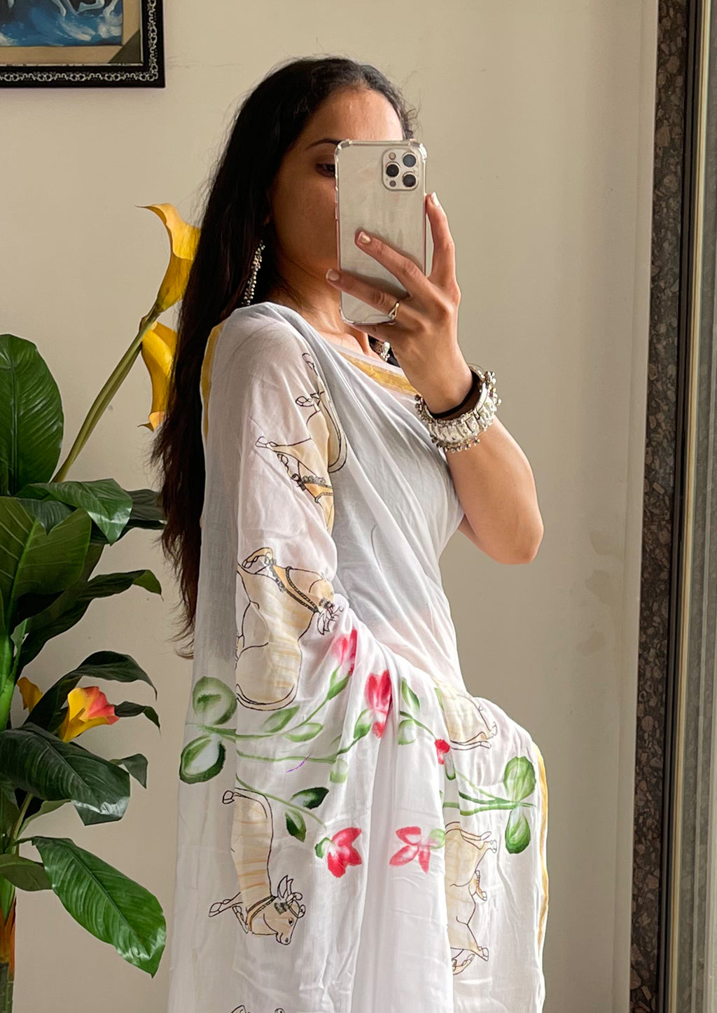 SELFI29 SOFT MASLIN COTTON WITH HEVY ZARI BODAR WHITE SAREE