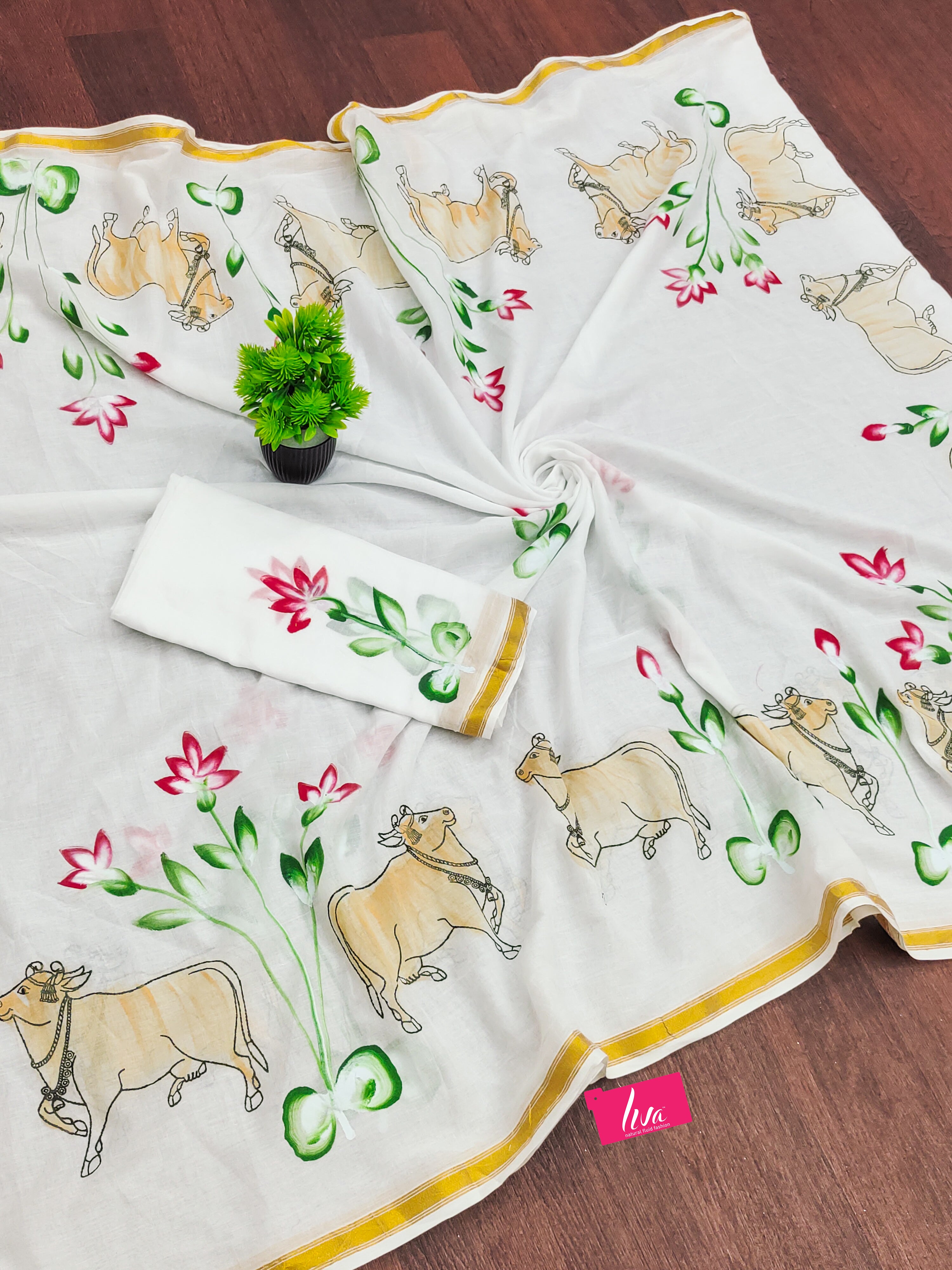 SELFI29 SOFT MASLIN COTTON WITH HEVY ZARI BODAR WHITE SAREE