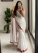 SELFI LIVA NATURAL FLUID FASHION PLAIN WHITE HEVY EMBROIDERY RED LACE SAREE