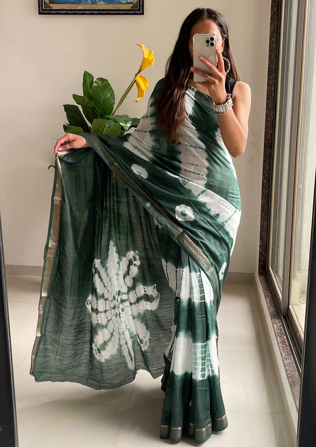 SELFI32 PRIMIUM MASLIN SILK NECHRAL SOFT MATIRYAL JACQUARD BORDER GREEN SAREE