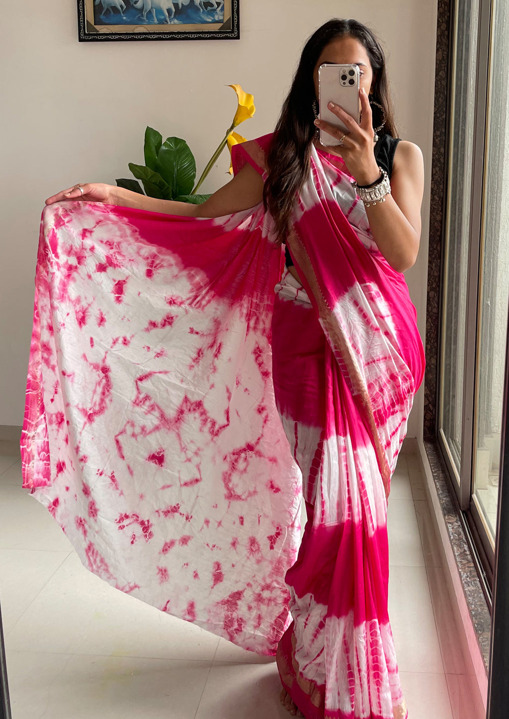 SELFI32 PRIMIUM MASLIN SILK NECHRAL SOFT MATIRYAL JACQUARD BORDER PINK SAREE