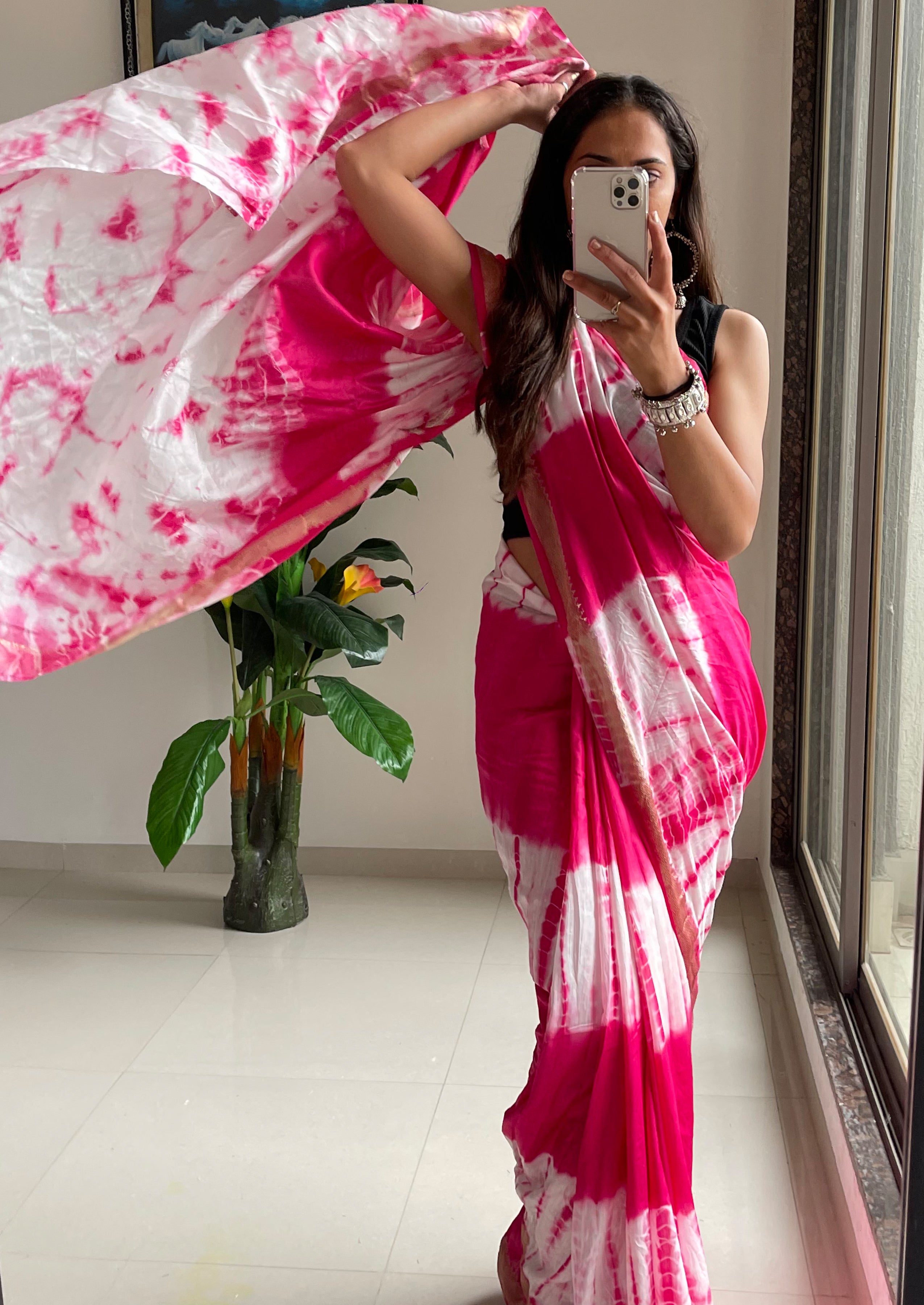 SELFI32 PRIMIUM MASLIN SILK NECHRAL SOFT MATIRYAL JACQUARD BORDER PINK SAREE