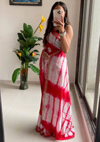 SELFI32 PRIMIUM MASLIN SILK NECHRAL SOFT MATIRYAL JACQUARD BORDER RED SAREE