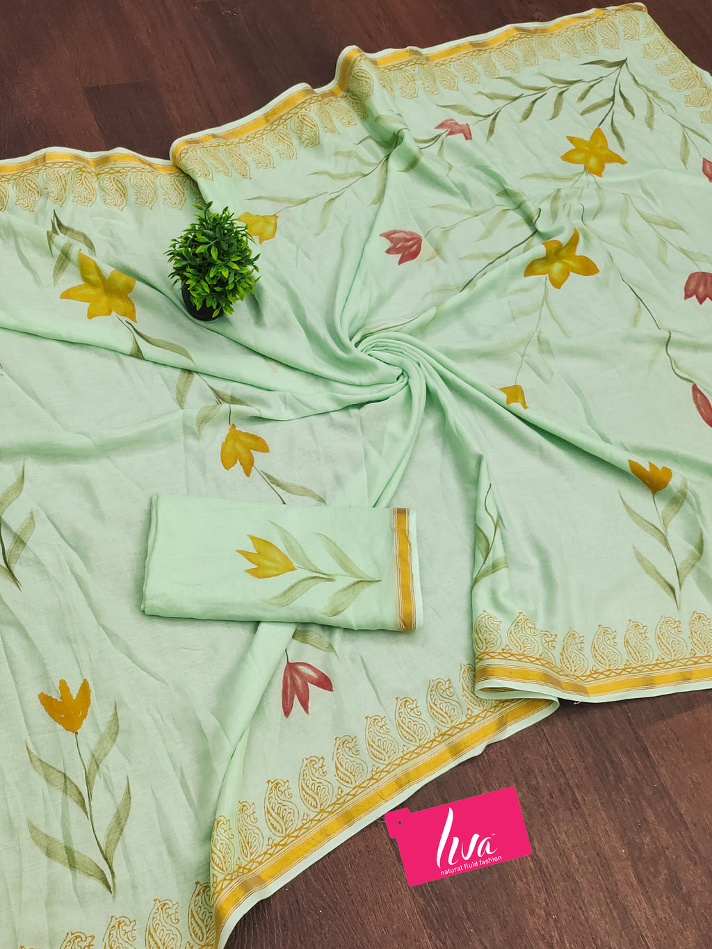 SELFI7 SOFT MASLIN COTTON WITH HEVY ZARI BODAR PISTA GREEN SAREE
