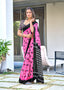 SIMRAN PURE MULMUL COTTON IKKAT  PRINTED PINK SAREE